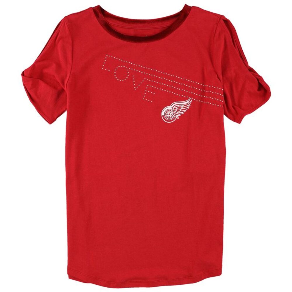 Touch Womens Detroit Red Wings Embellished T-Shirt, NWT